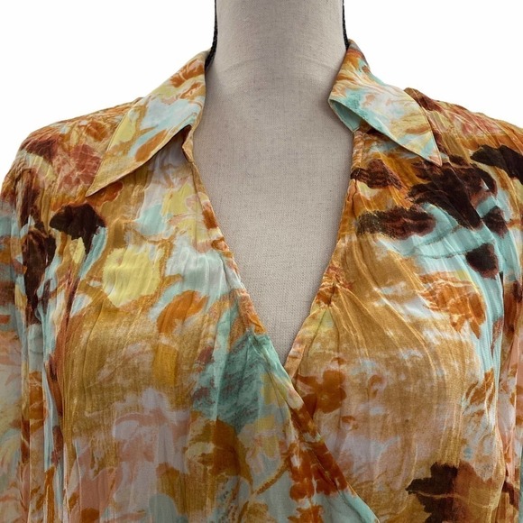 VIOLET & Claire Floral Career-wear Blouse Large - Picture 2 of 11